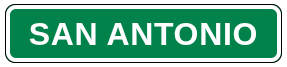 An example of the city boundary sign of San Antonio